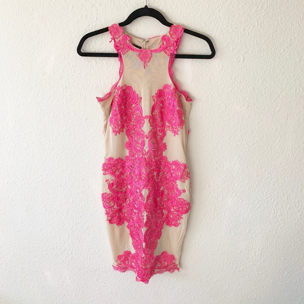 Forever Unique Pink Nude Lace ASOS Dress Sz 6